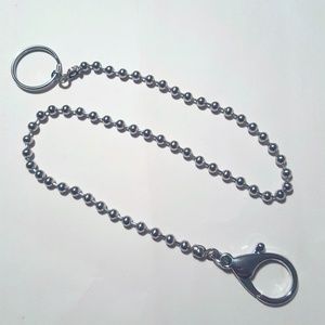 18" Mens Stainless Steel Ball Bead Wallet Chain
